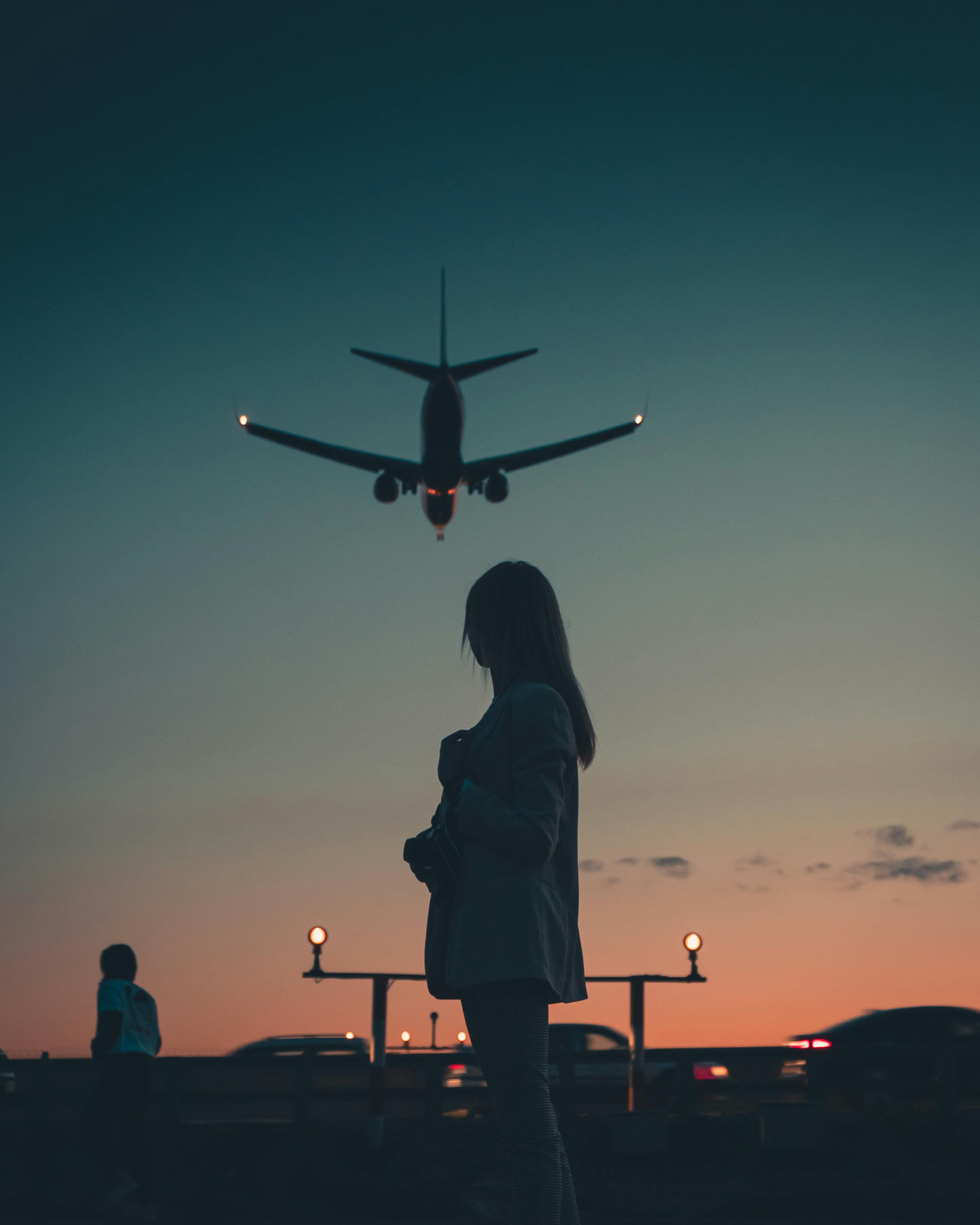 woman plane
